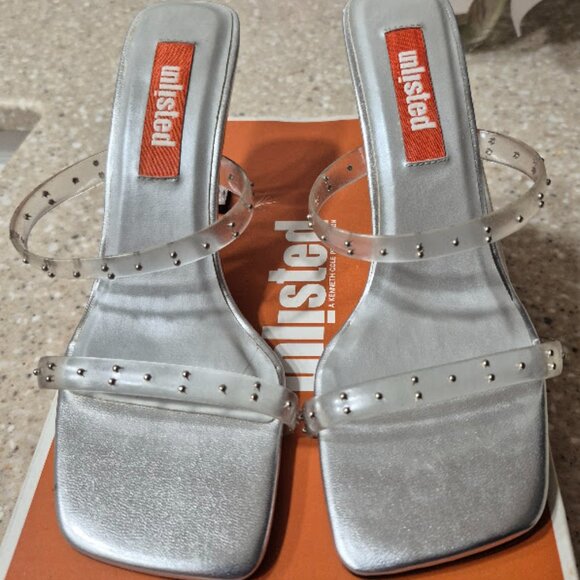 Women Clear Heels Sandals Transparent Square Toe Heels Backless Block Pump Shoes - Picture 4 of 6